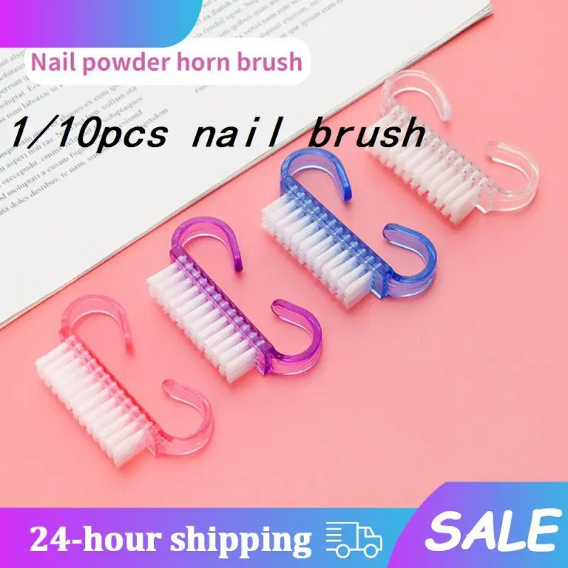 Nail Powder Brush Nail Art Tool Manicure Soft Remove Dust Plastic Cleaning Nail Brushes
