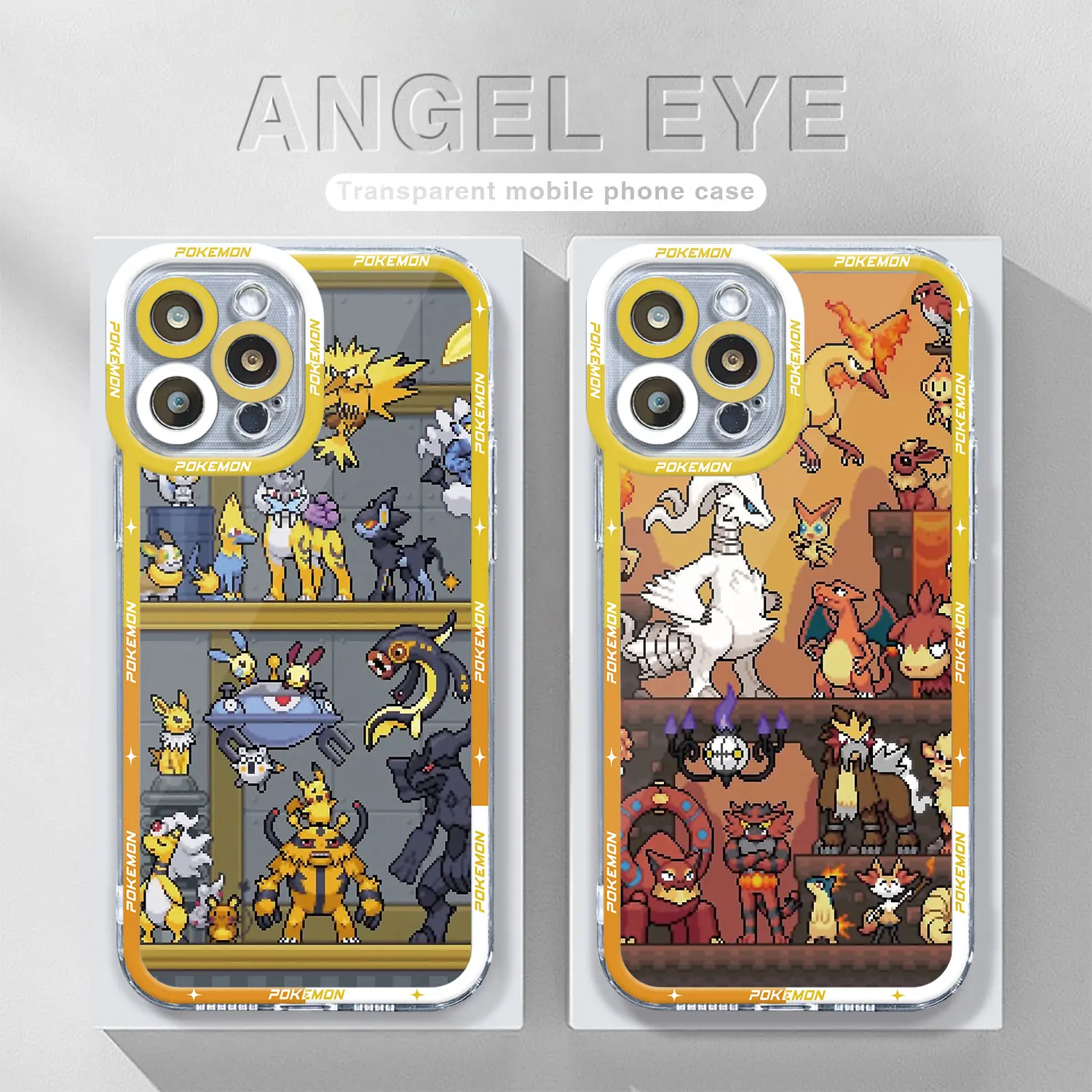 Чехол Pokemon Pixel Art для iPhone 15 14 Pro Max 13 12 11 XR XS X 8 7 6 6S Plus SE 2020 прозрачный мягкий чехол