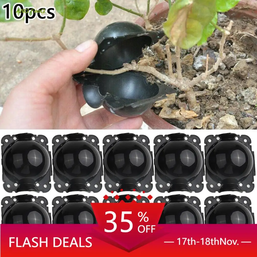 

10pcs Plant Rooting Equipment High Pressure Propagation Ball Graft Box Breeding Case For Garden Graft Box Sapling biodegradable