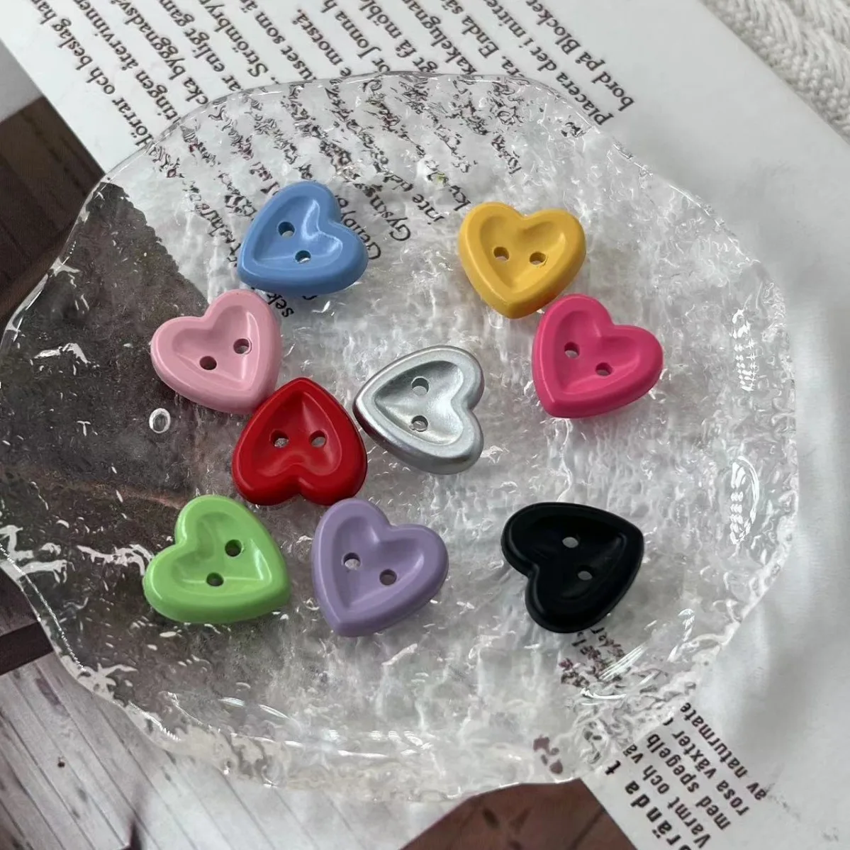 10 шт./партия Детские пуговицы в форме сердца 15 мм