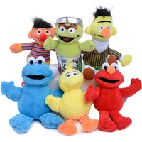 set of 6pcs sesame street plushie toy stuffed animal soft pendant elmo cookie monster bigbird bert ernie keychain keyring dolls