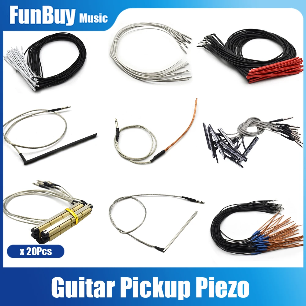 20pcs Soft Acoustic Guitar Preamp Bridge Saddle Piezo Under Pickup Rod Piezo for Guitar Ukulele Bass Violin Guitar Accessories