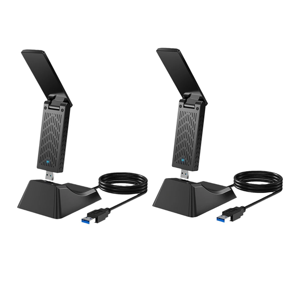 

Беспроводной сетевой адаптер 1800 Мбит/с USB 3.0 WIFI адаптер двухдиапазонный 2,4 ГГц/5 ГГц Wifi приемник дальнего радиуса действия антенна для ноутбу...