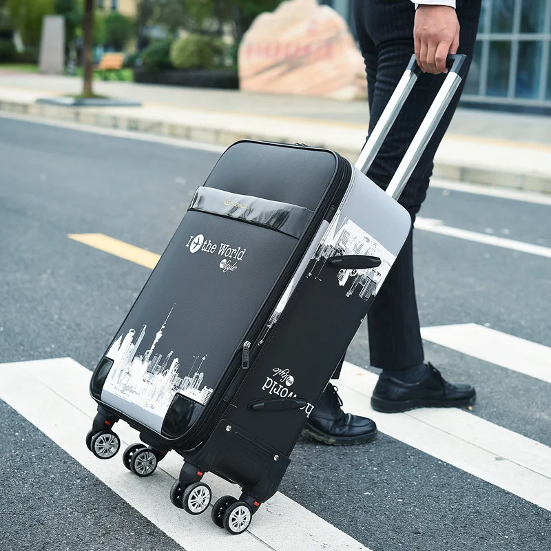

20"22"24"26"28 Inch Travelling Soft Luxury Suitcase On Wheels Oxford Cloth Rolling Luggage Boarding Case Val