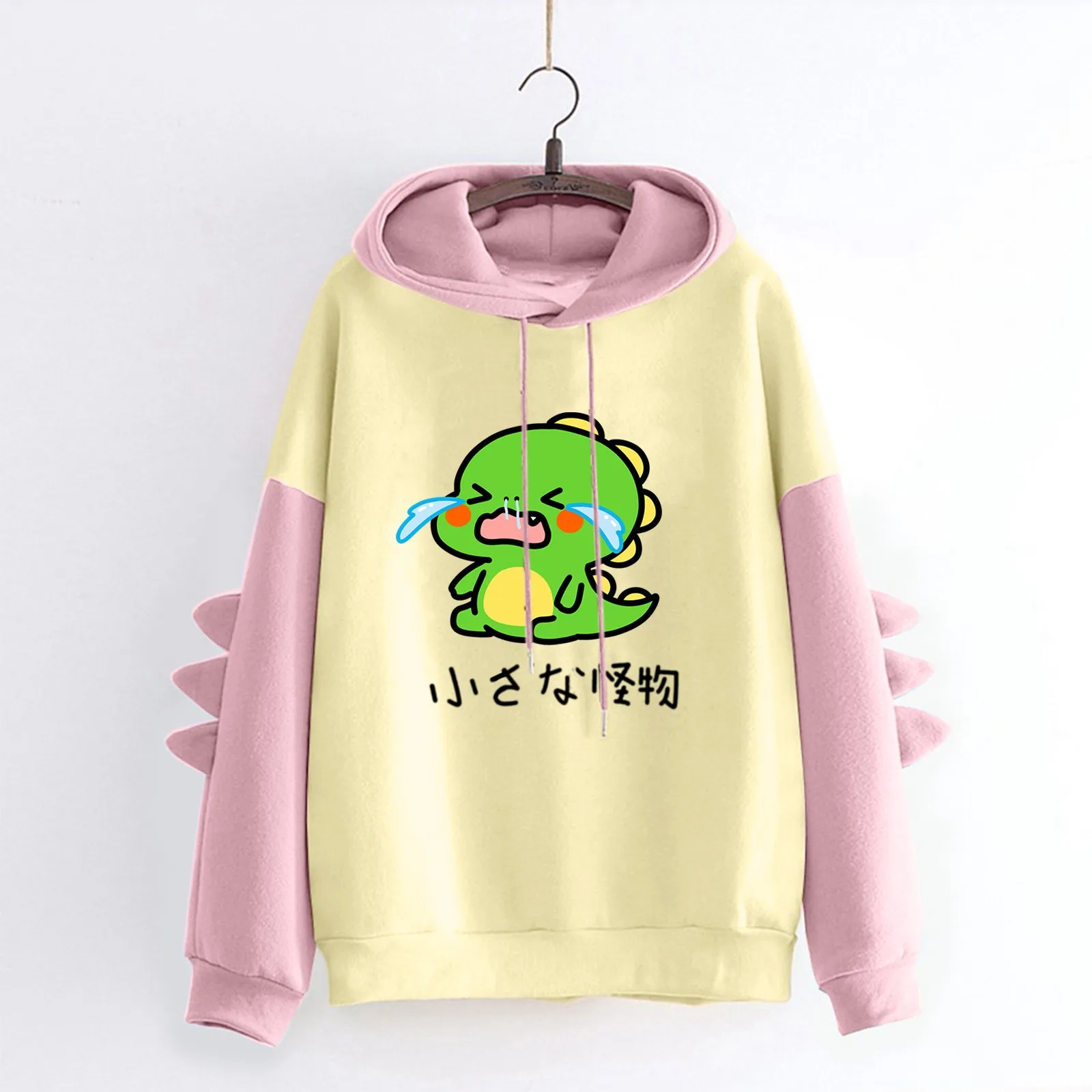 

Женский флисовый свитер с капюшоном и длинным рукавом, с принтом динозавра