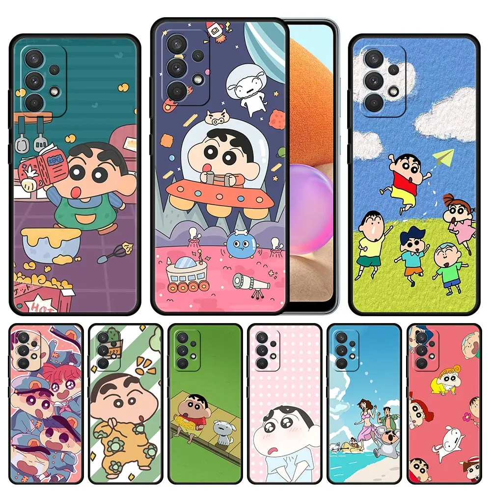 

Crayons Shin-Chan Anime Phone Case for Samsung Galaxy A12 A51 A21s A02 A02s A22 A32 A52 A72 4G 5G Smartphone Capa Cover Silicone