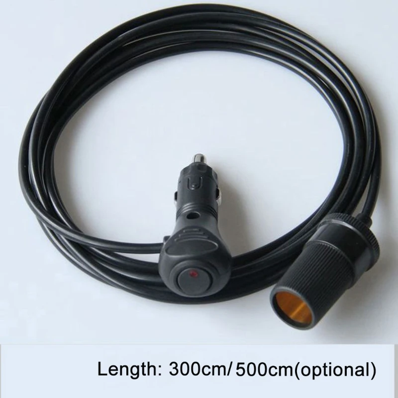 9.84/16.4ft 12V 24V Car Cigarette Lighter Charger Extension Cable Cord with ON OFF Power Switch for Car Air Pump Vacuum and more images - 6