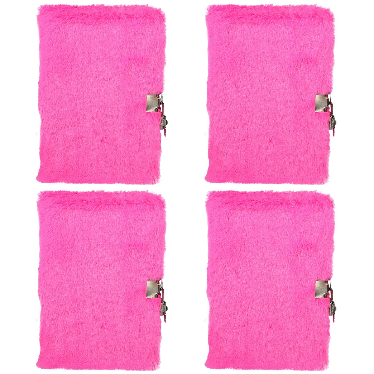 

4pcs Diary Notebook Novelty Plush Notebook Multi-use Plush Cover Creative Plush Cover Notebook