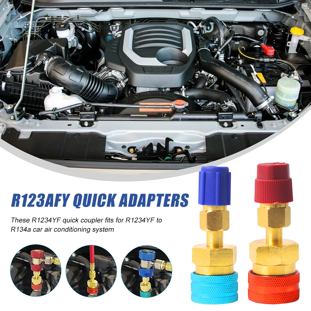

2Pcs R1234YF to R134A High Low Side Quick Connector R12 to R134 Adapter Auto Air Conditioning Refrigerant Coupler Accessories