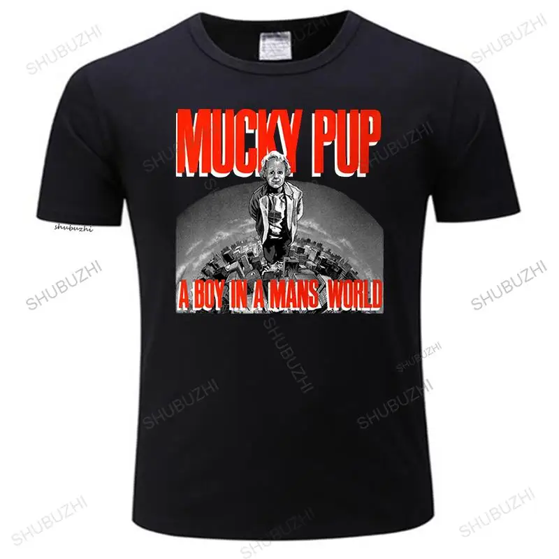 

Man crew neck tees MUCKY PUP A BOY IN A MANS WORLD MENS WHITE T SHIRT CROSSOVER M.O.D. PRONG unisex t-shirts short sleeve