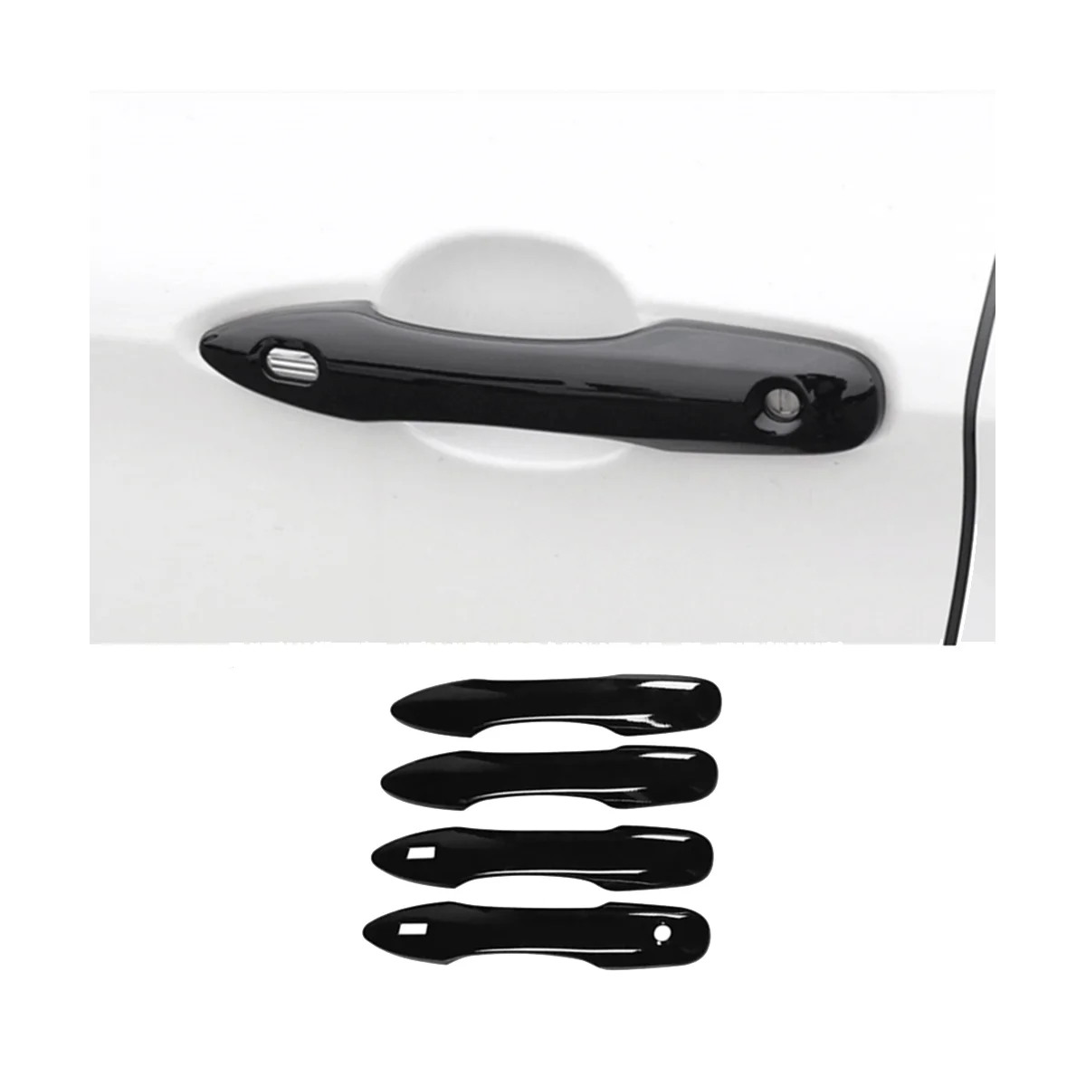 Глянцевая черная обшивка боковой двери для хэтчбека Toyota Corolla 2019-2023