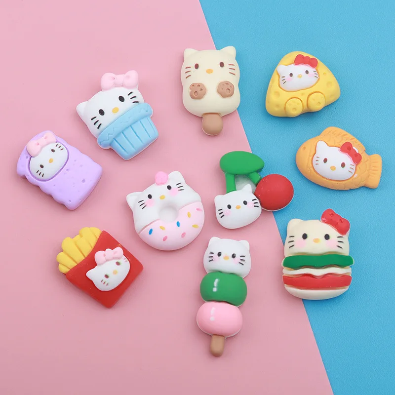 

10 шт. новый милый мультяшный Кот КТ с плоской задней поверхностью Кабошон Скрапбукинг своими руками аксессуары для украшения рукоделия