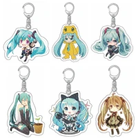 anime singer girl mikuss cosplay doll acrylic keychain ring car llaveros key ring fit bag pendant accessories jewelry gifts