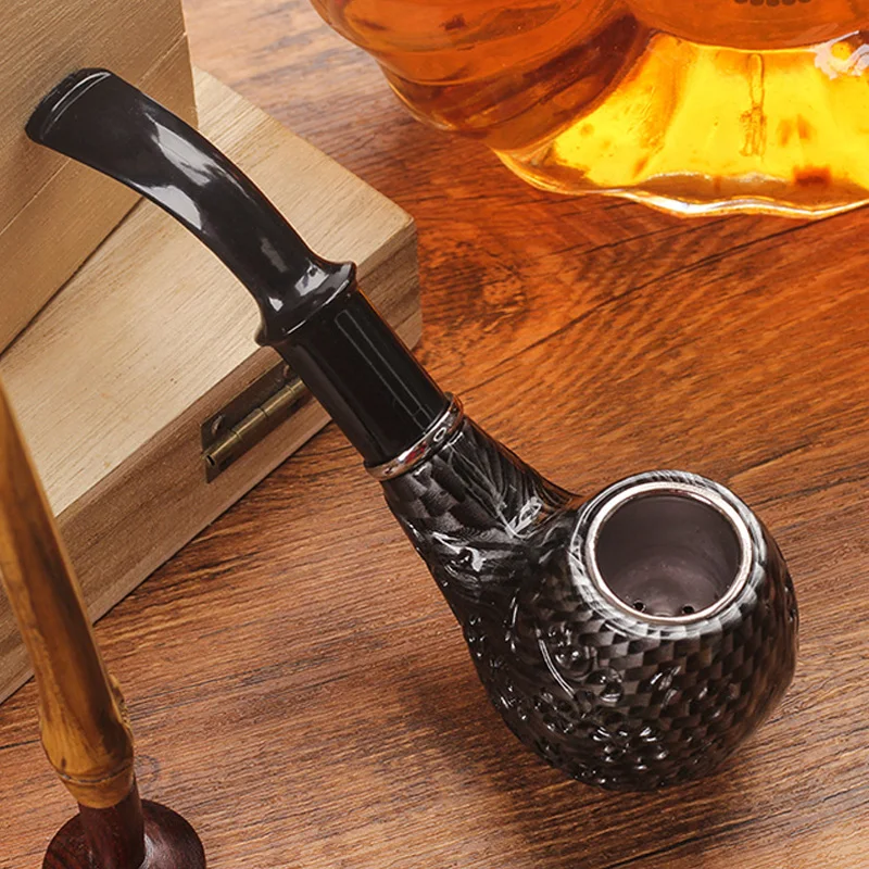 

Creative High grade Tobacco Pipe Cleanable Wooden Cigarette Mouthpiece Recyclable old style Pipes for Smoking Men original gifts