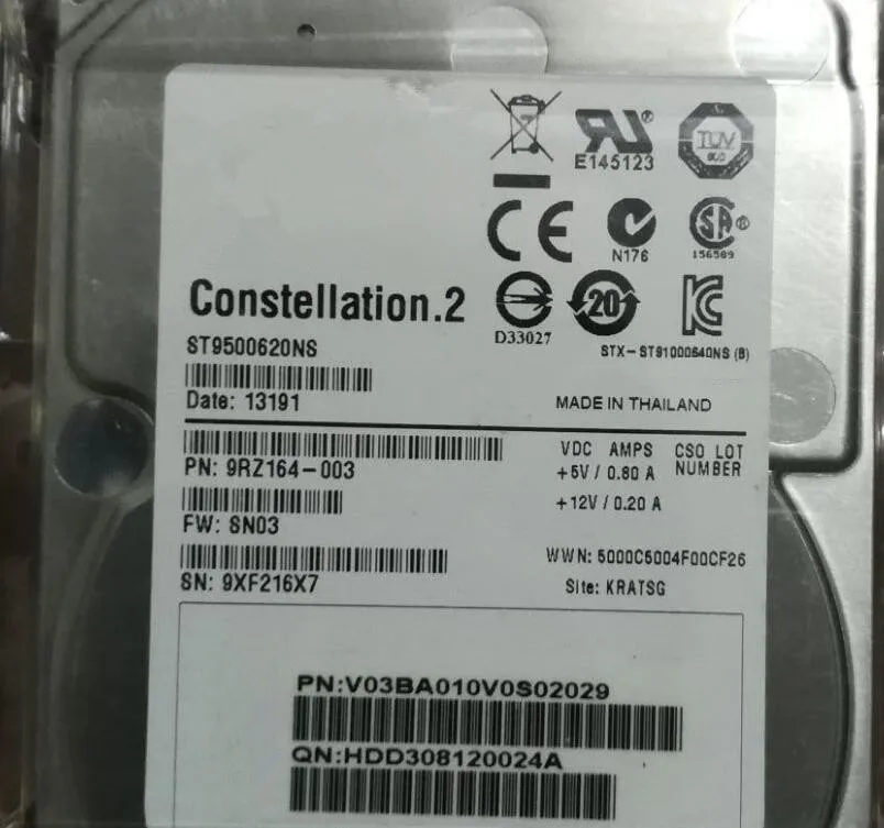 

500G 2.5 7.2K SATA ST9500620NS