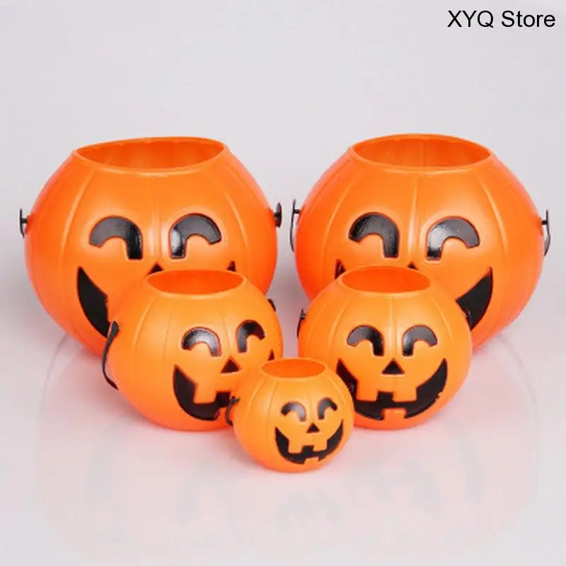 

Halloween Party Props Plastic Pumpkin Bucket Trick Treat Cosplay Plastic Decoration Pouch Holder Halloween Decoration