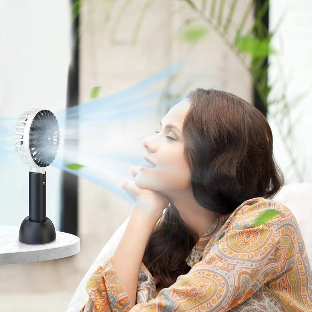 

Handheld USB Fan, Portable Mini Fan Rechargeable Battery, Desk Fan for Office/Outdoor/Sport/Home/Travel/Camping - Black