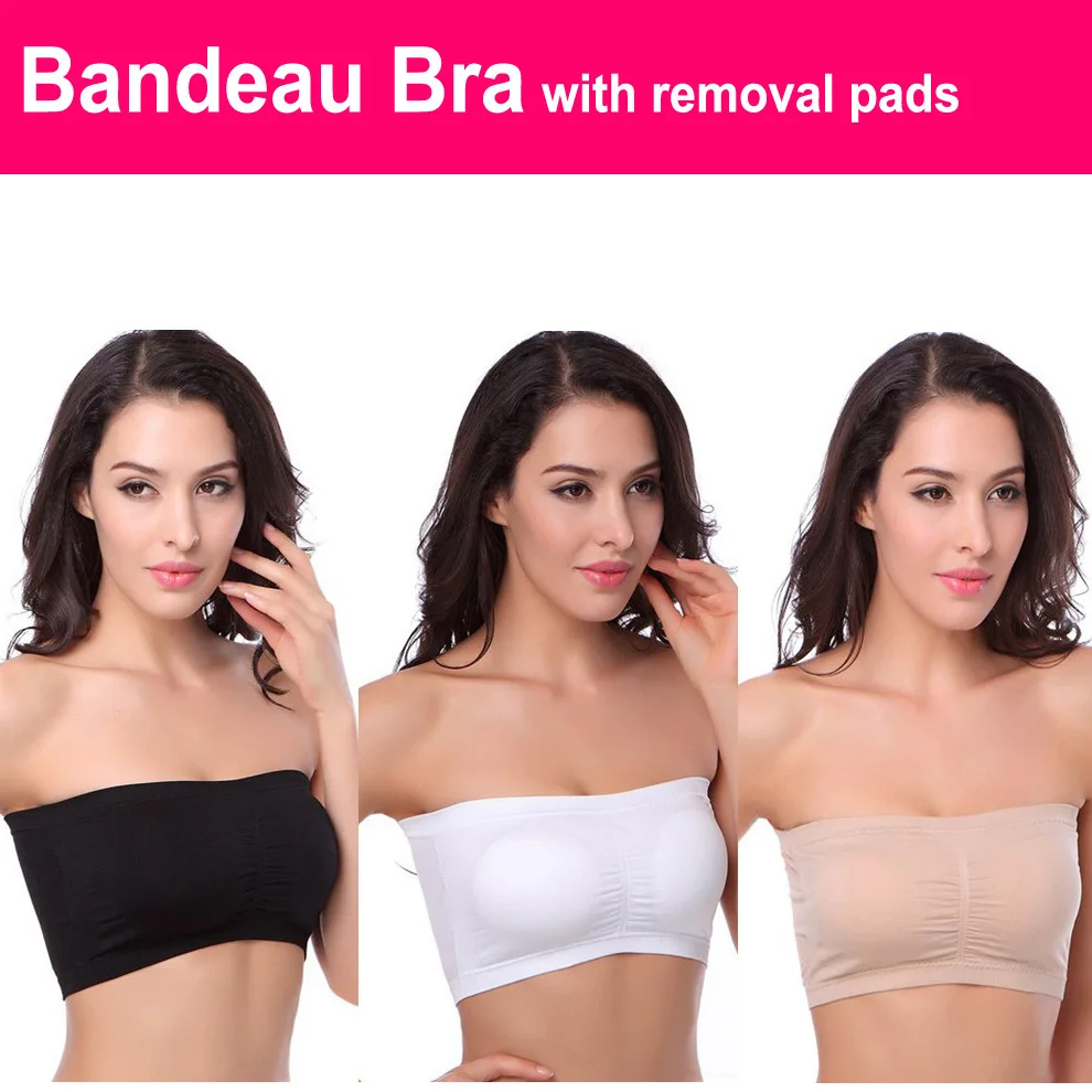 3 шт. Женский Бюстгальтер-бандо без бретелек | Женская одежда