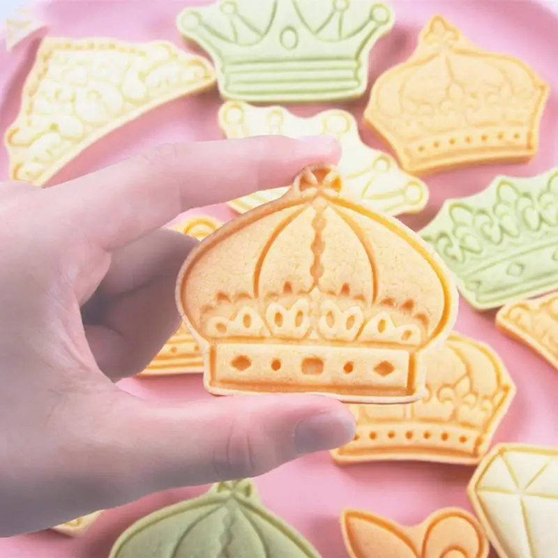 Корона резаки для печенья корона принцессы резак 3D штамп формы 8 шт. мультяшная