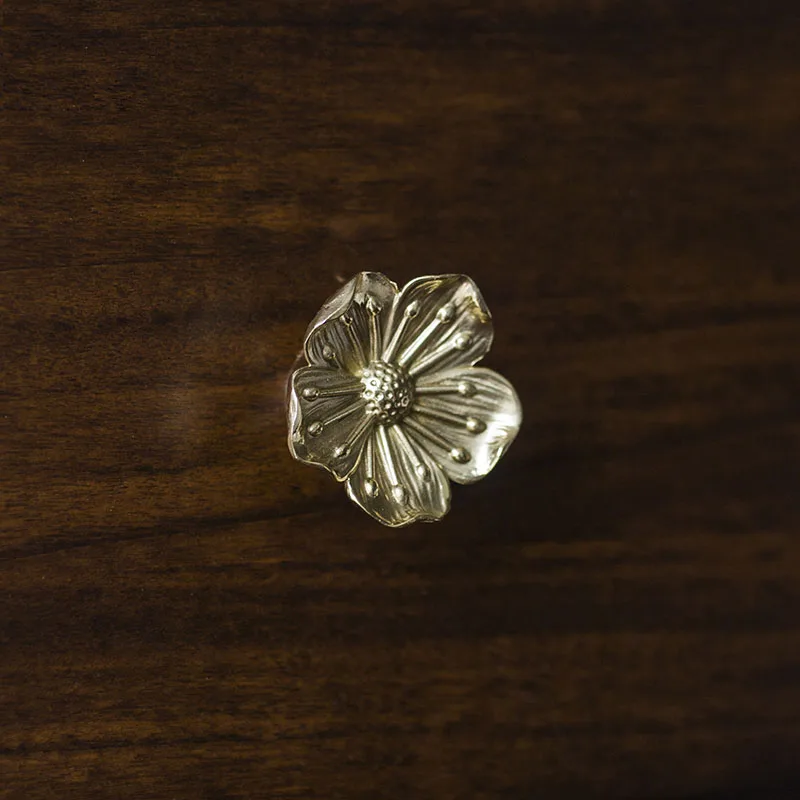 retro brass golden cabinet knobs copper plum blossom flower knobs and pulls kitchen door handles for furniture hareware free global shipping