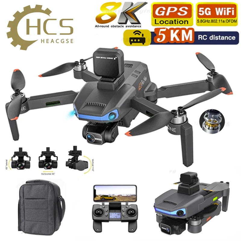 

AE3 PRO Max GPS Drone 5GHz Wifi FPV 3-Axis Gimbal 8K HD Dual Camera Professional Radar Obstacle Avoidance RC 5KM Quadcopter Toys