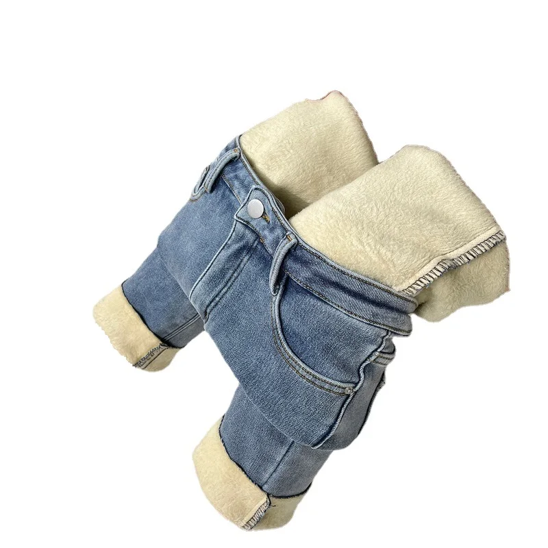 

Женские джинсы y2k, зимние теплые женские брюки из овечьей шерсти, прямые джинсы с высокой талией, уличная мода, повседневные женские брюки