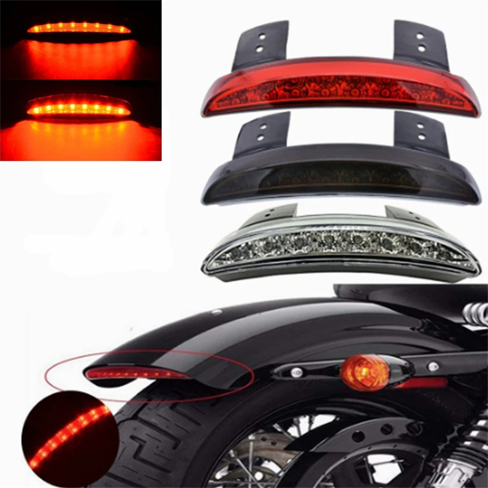 

Bike Motorcycle Lights Rear Fender Edge Red LED Brake Tail Light Motocycle For Touring Sportster XL 883 1200 Cafe Racer