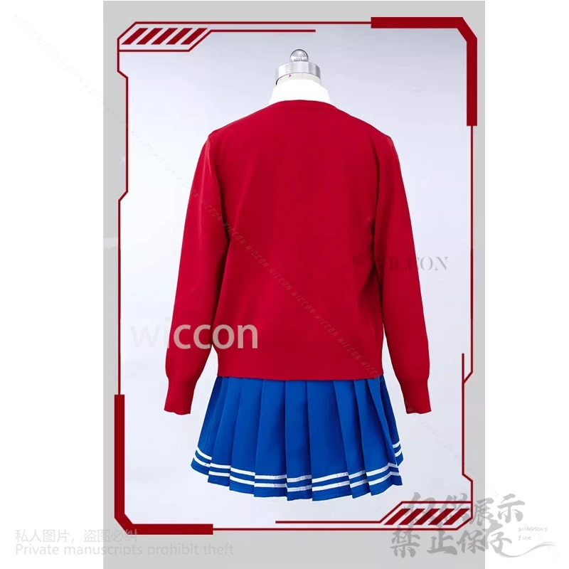 Аниме Horror Game Mita MiSide Косплей Костюм Красное Пальто Свитер Платье и Парики Для