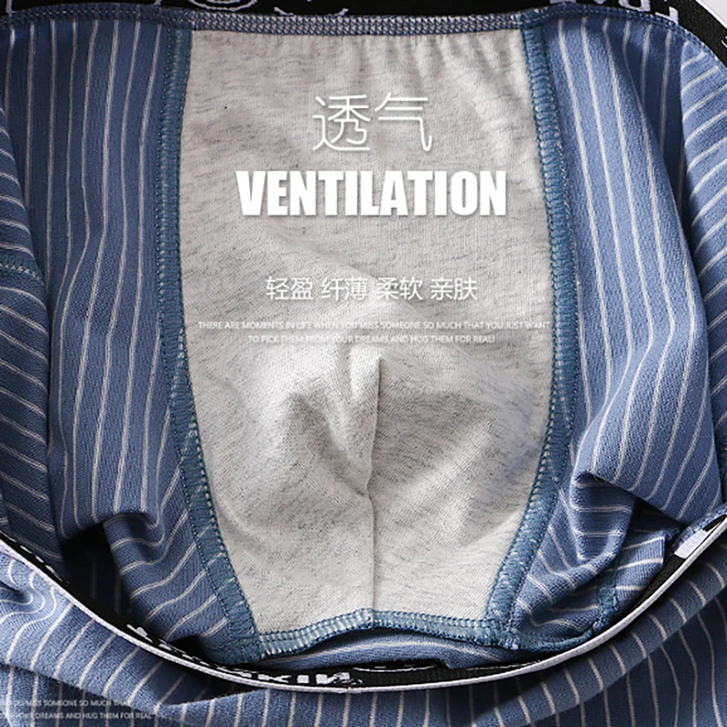 Men's Cotton Panties Stripe Underpants New In Underwear Sexy Lingerie Boxers Solid Color Male Shorts Men's Boxer Briefs Shorts