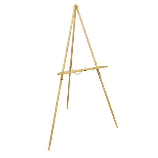 

Easy Storage Art Easel with Clip Portable Triangle Beech Easel Showing Stand Burlywood