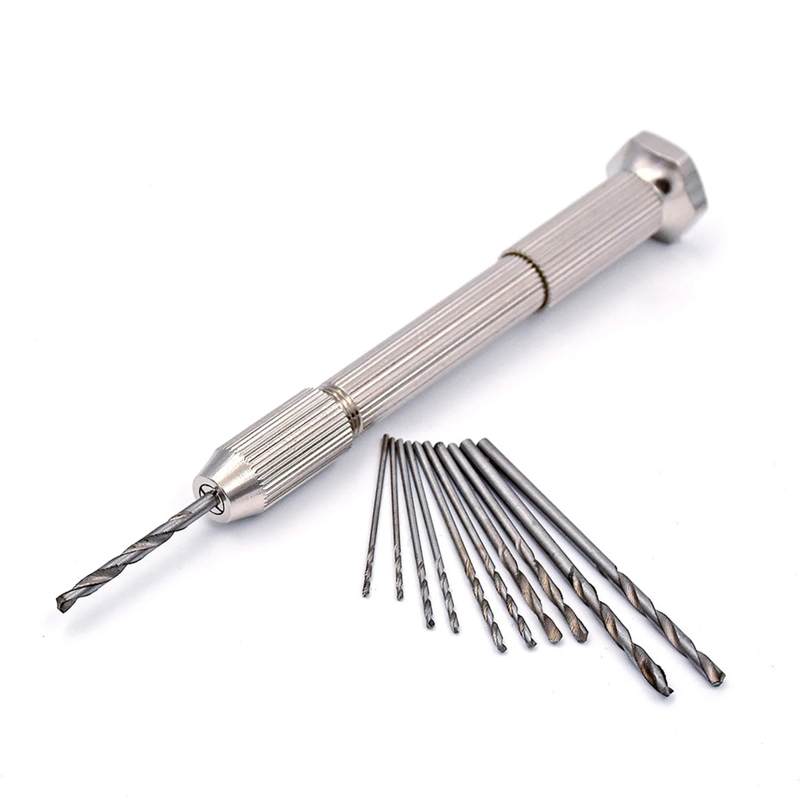 

Mini Micro Aluminum Hand Drill With Keyless Chuck High Speed Steel Twist Drill Bit Woodworking Drilling Rotary Tool Hand Drill