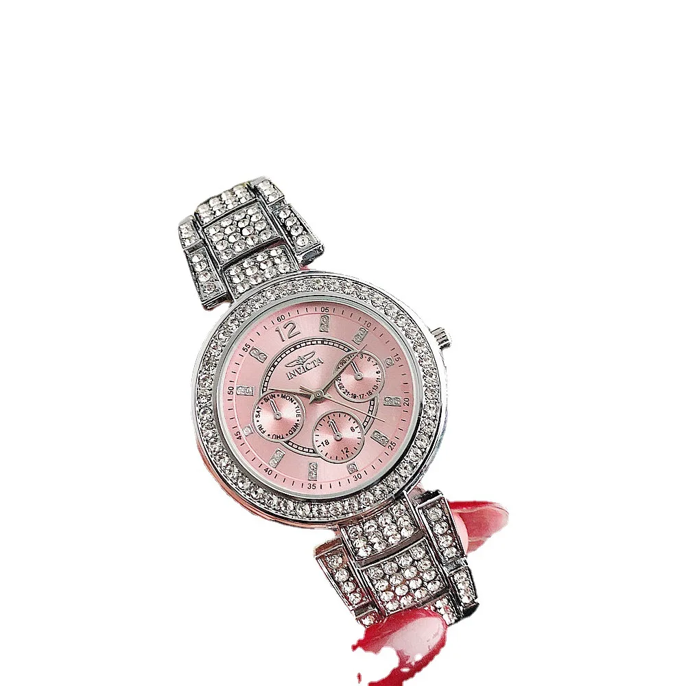 2023 European and American explosive alloy steel belt diamond-encrusted watch female women's star quartz watch
