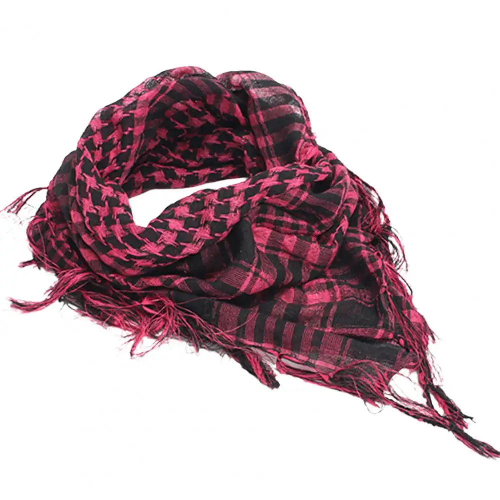 

Women Scarf Plaid Pattern Cotton Keffiyeh Scarf Small Neck muffler hijab lady Handkerchief Hijab Shawl Unisex Winter