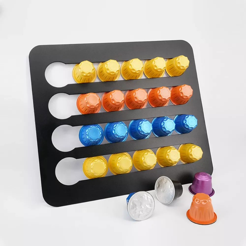 

NEW 2020 Coffee Capsule Cafe Pod Holder Storage Drawer Coffee Capsules Organizer For 24pcs Nespresso Capsules Rack Holder Shelf