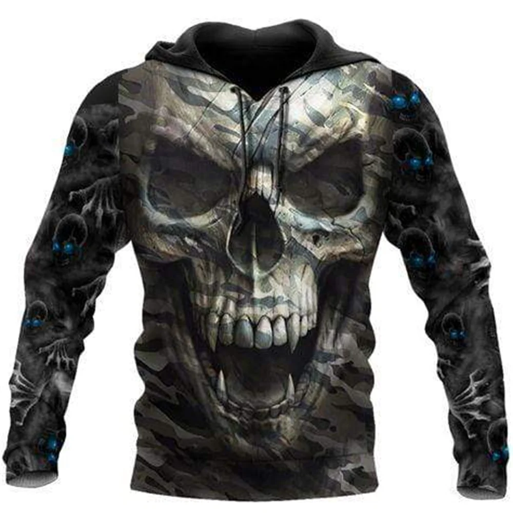 Men's Hoodies Sweatshirt 3D Print Horror Skull Streetwear  Pullover Hip Hop Jacket Men Women Tracksuit Oversized Hoodie