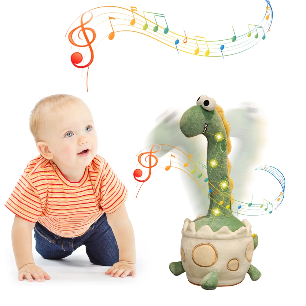 

Танцующий динозавр, яркий музыкальный динозавр, игрушка, записывающая, что вы говорите, электронная имитация плюшевой игрушки для детей