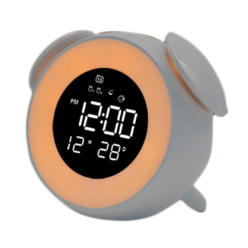 

Big Deal Bedside Sunrise Sunset Wake Up Light Digital LED Music Alarm Clock Bedroom Desk Calendar Snooze Clock Table
