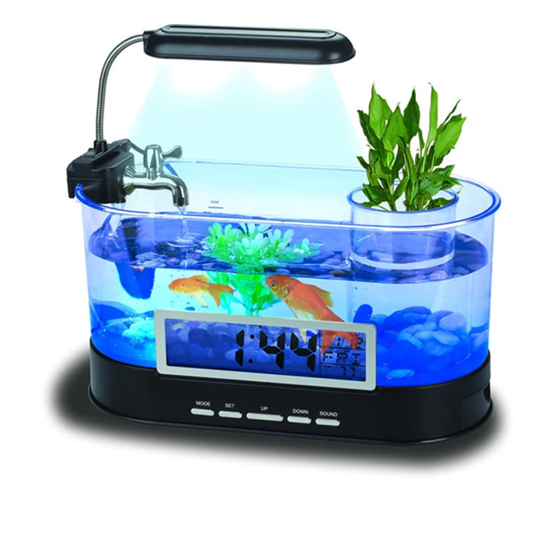 Enlarge Fish tank aquarium acrylic mini tropical fish free water change fish farming tank