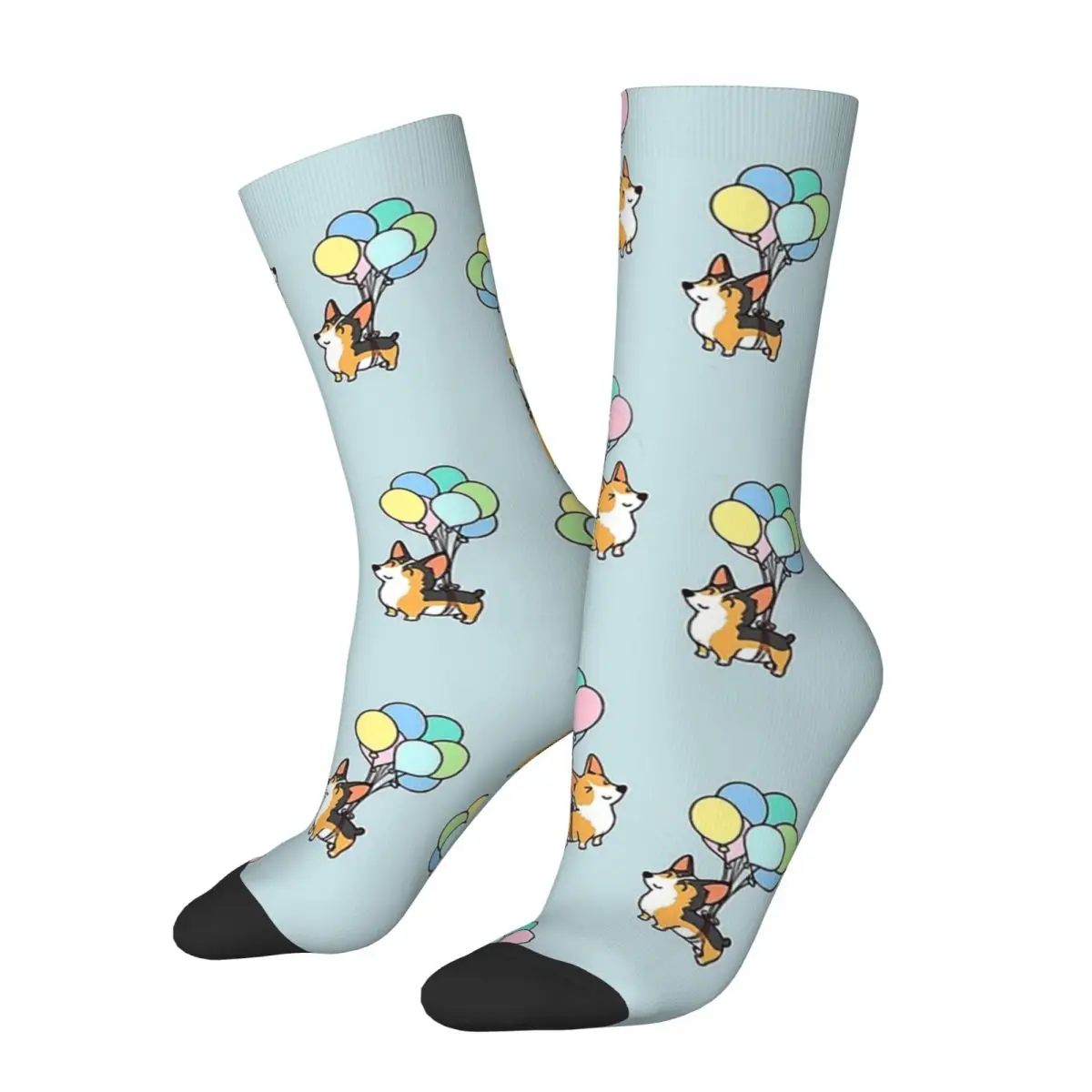 

Hip Hop Vintage Balloon Crazy Men's compression Socks Unisex Corgi Street Style Pattern Printed Funny Novelty Happy Crew Sock