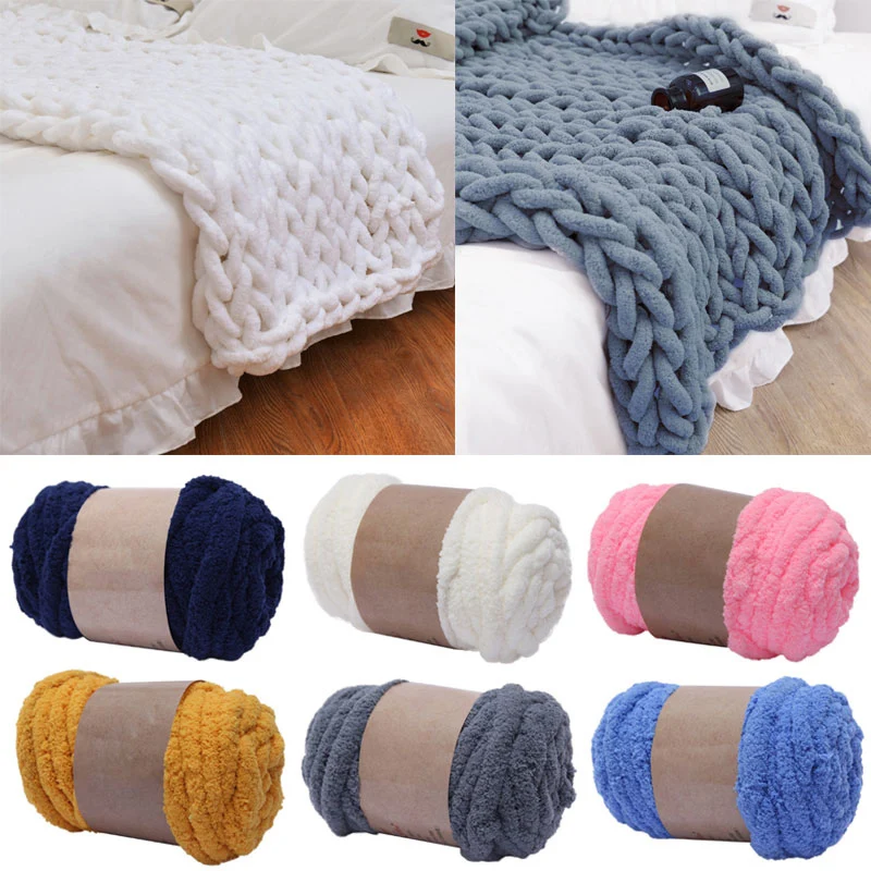 

250g DIY Coarse Wool Blanket Chenille Yarn Handmade Blanket Yarn Wool Yarn Warm Knitting Diameter 2CM