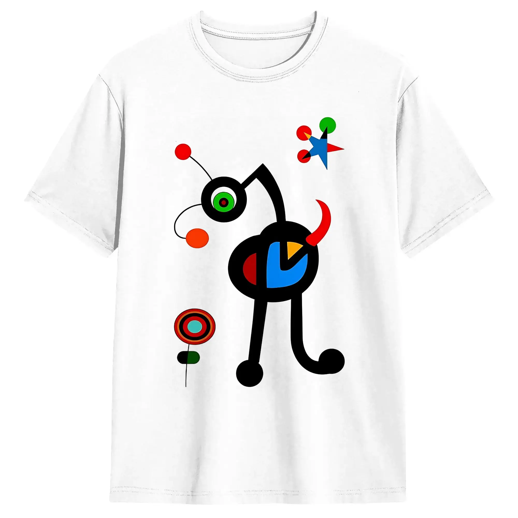 Фото Футболки Picasso Miro для мужчин и женщин, забавные футболки из 100% хлопка, футболки с круглым вырезом и короткими рукавами, топы с принтом №2