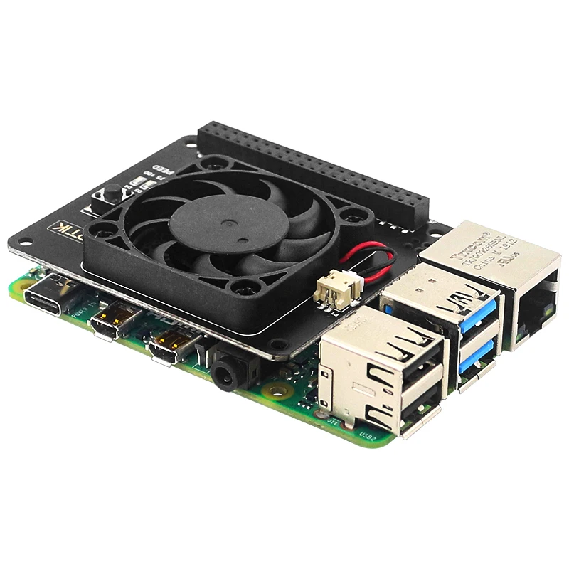Фото Аргоновый вентилятор для Raspberry Pi 4B 3B + 3B, вентилятор контроля температуры с кнопкой питания №3