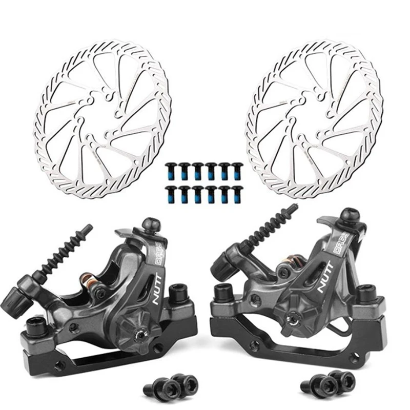 

New Hot NUTT MTB Mechanical Disc Brake Bilateral 160Mm G3 Brake Pads Rotor BMX Scooter F160-R140/F180-R160 XTR Calipers Bicycle