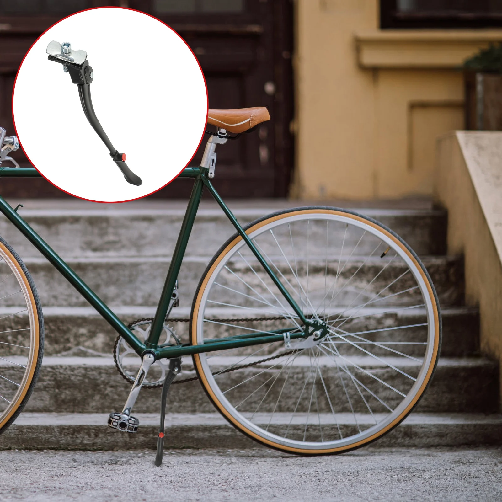 

1 Pc Bike Kickstand Durable Aluminum Alloy Black Bike Support Parking Rack Kickstand Side Kick for Cycling Bike