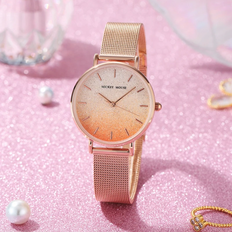 Fashion Women Luxury Bracelet Watches Female Mesh Steel Band Clock Ladies Pink Wristwatch Disney Girl Gift Teen Hot Trendy Time enlarge