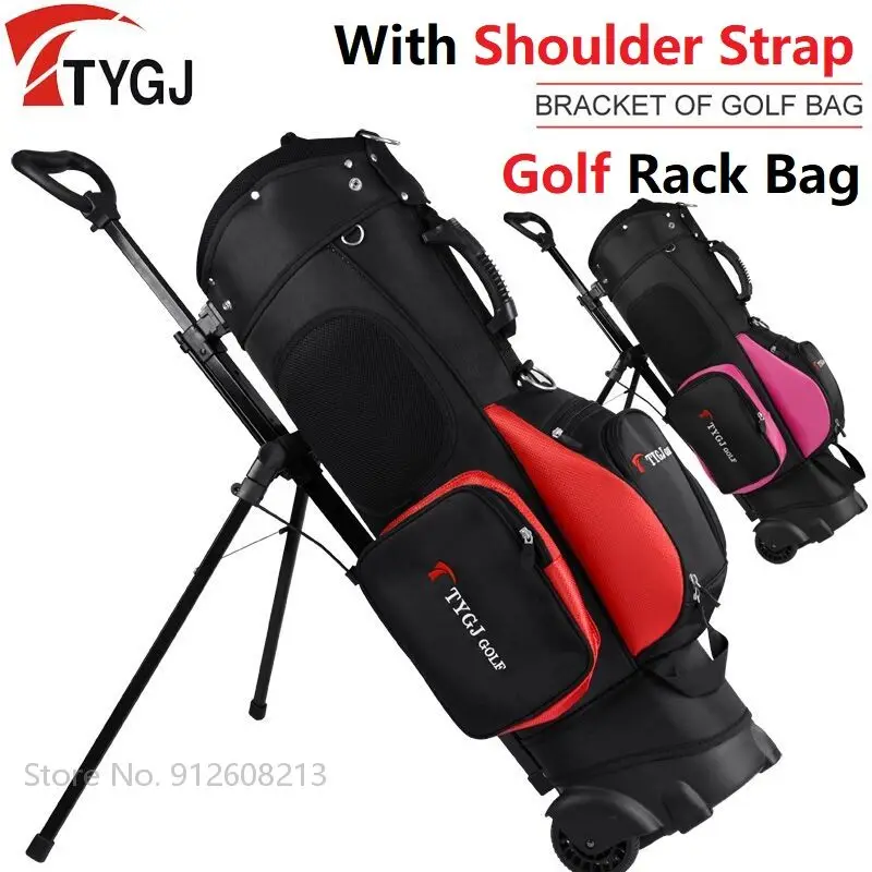 TTYGJ Big Capacity Golf Rack Bag Lightweight Golf Standard Bag with Wheel Portable Wear-resistant Bracket Pack Shoulder Belt