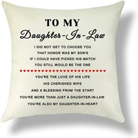 daughter in law gift from mother in law throw pillow cover pillowcases with inspirational words cotton linen