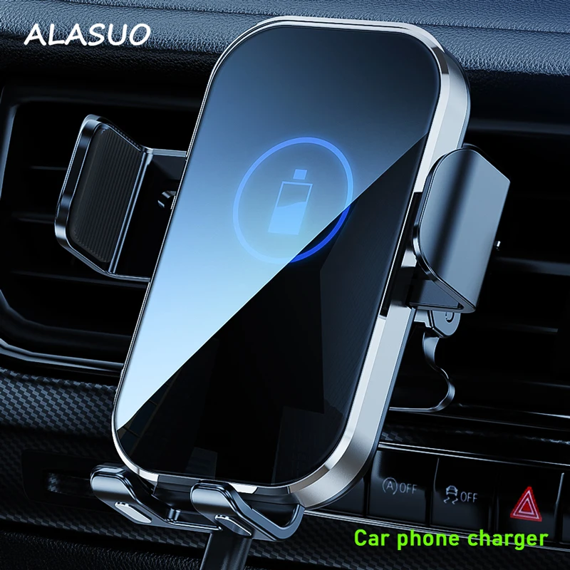 

Smart Sensor Cell Phone Holder In Car With Wireless Charger for iPhone Samsung S22 15W Qi Fast Charging Car Mount Auto Clamping