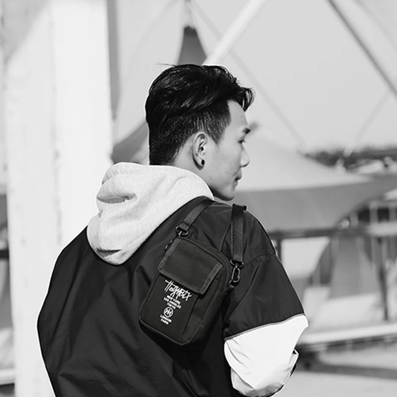 Men Sling Bag Mini Crossbody Bag Fashion Phone Purse Breast Shoulder Bags Boy Canvas Messenger