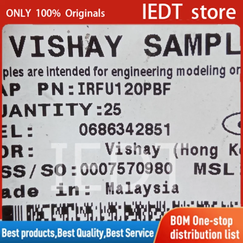 

10 шт./лот IRFU120PBF FU120 TO-251 100% новый и оригинальный
